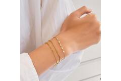  Luna Gaze - Link bracelets - Silver / 14kt GP - Zirconia - 18,5cm